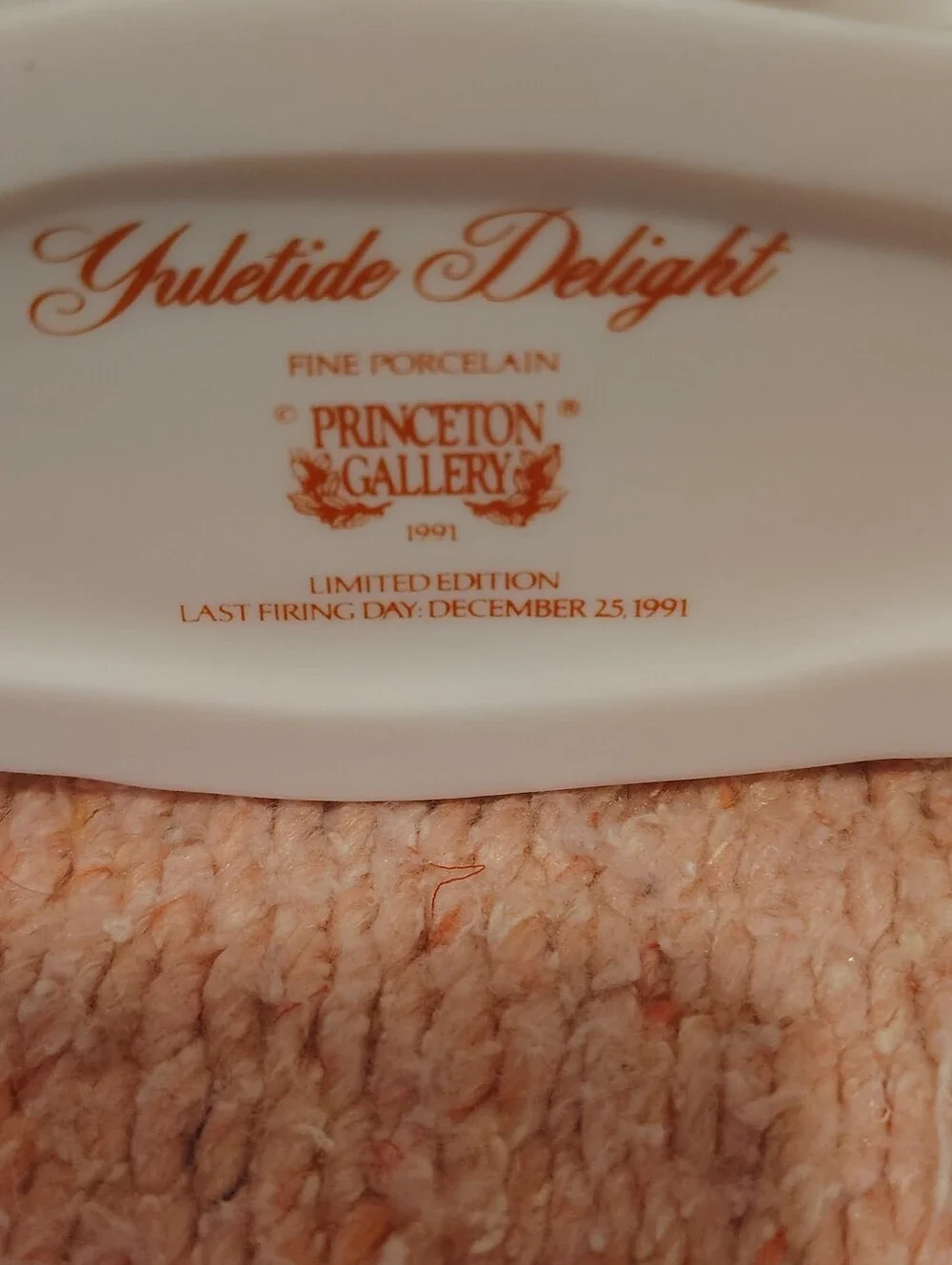 VTG Princeton Gallery Porcelain Unicorn Yuletide Delight 1991 W/COA